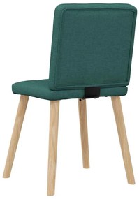 Cadeiras de jantar 4 pcs tecido verde escuro