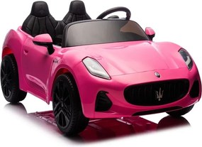 Carro elétrico para crianças 12V Maserati GranTurismo Folgore, 2 lugares, pneus de borracha Rosa