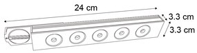 LED Candeeiro de teto moderno preto para sistema de calhas monofásico 5W 370 lm 3000K - Iconic Tsiri Moderno