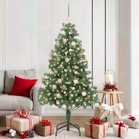 vidaXL Árvore de Natal com 300 LEDs com suporte Verde 180 cm PVC