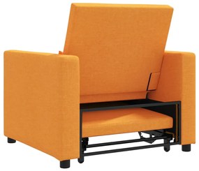 Sofá-cama Individual 3 em 1 Conversível Amarelo Escuro em Tecido