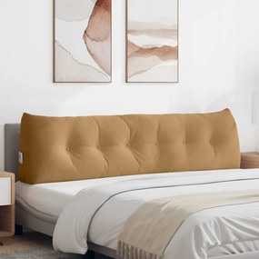 vidaXL Travesseiro para Costas Castanho 180 x 24 x 50 cm Veludo