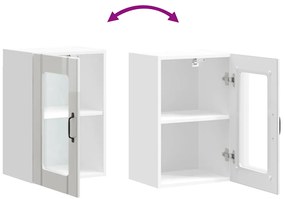 Armário de parede cozinha porta vidro Lucca branco brilhante