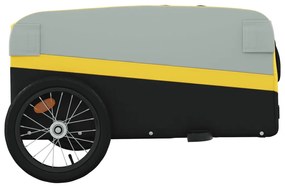 Reboque para bicicleta 45 kg ferro preto e amarelo