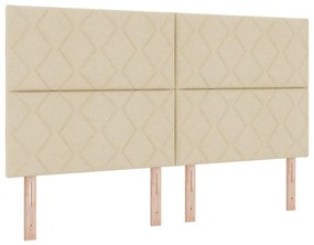 Cama com Estrutura Box com Colchão e Banco Creme 180x200 cm Tecido