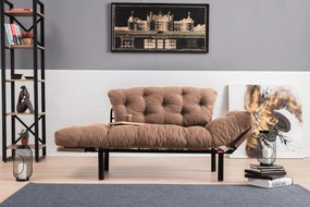 Sofá-Cama de 2 Lugares Nitta – Castanho Claro – 155x85x70 cm