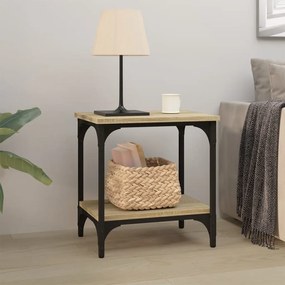 vidaXL Mesa de apoio 40x30x42 cm derivados de madeira carvalho sonoma