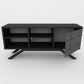Móvel TV North – Preto Mármore – 130x38,6x58,6 cm