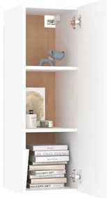 Móveis de TV 2 pcs 30,5x30x90 cm derivados de madeira branco