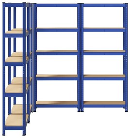 Prateleiras de armazenamento de 5 camadas 4 pcs aço azul