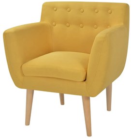 vidaXL Poltrona em tecido amarelo