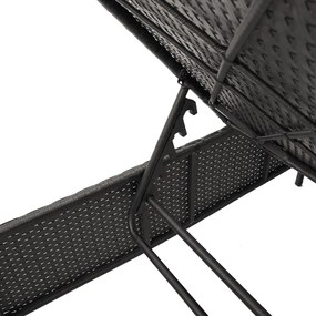 Espreguiçadeira com almofadão vime PE preto