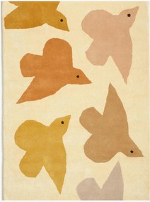 Tapete infantil tufado à mão Birds Ochre, vários tamanhos