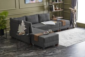 Sofá-Cama de Canto Fly – Antracite – 210x70x280 cm