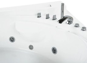 Banheira de hidromassagem em acrílico branco com LED 206 x 165 cm PELICAN Beliani