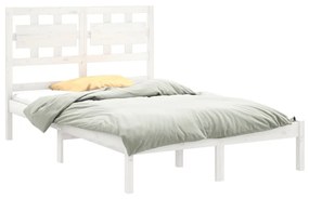 Estrutura de cama 120x200 cm madeira maciça branco