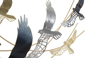 PAINEL DE PAREDE DE FERRO BIRD 90,8X6,4X50,8 CM MULTICOLORIDO