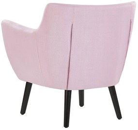 Poltrona tecido rosa e preto DRAMMEN Beliani
