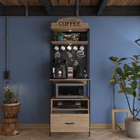 Armário Alto de Cozinha "Auri" - 70 x 190,8 x 40 cm - Nogueira - Desig