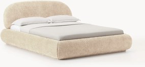 Cama estofada em teddy-bouclé com arrumação Alba