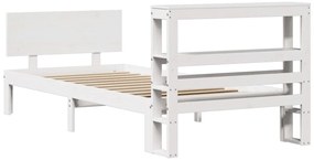 Estrutura de cama c/ cabeceira sem colchão 90x200 cm branco
