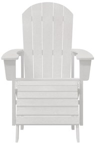 Cadeira Adirondack com Apoio para Pés Branca HDPE