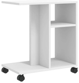 Mesa de apoio c/ rodas 50x30x55 cm derivados de madeira branco