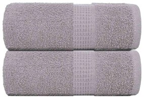 vidaXL Toalhas de rosto FROGN 2 peças Cinza 30x30 cm 360 g/m²