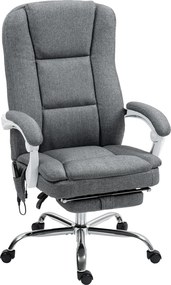 HOMCOM Cadeira de Escritório Massagista com Aquecimento 66x60x113-121 cm Cinza | Aosom Portugal