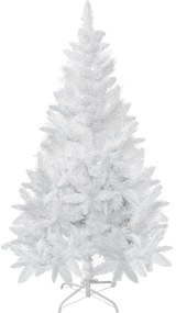 HOMCOM Árvore de Natal Artificial Dobrável 150cm Ignífugo com 358 Ramos Folhas de PVC Branco