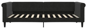 Sofá-cama com gavetão 90x200 cm veludo preto