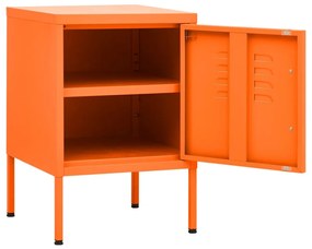 Mesa de cabeceira 35x35x51 cm aço laranja