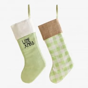 Set De 2 Meias Natalícias Twinkle Verde Hortelã - Sklum