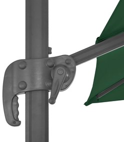 Guarda-sol cantilever c/ poste alumínio 400x300 cm verde