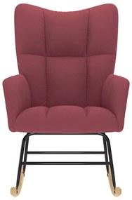 Cadeira de baloiço tecido vermelho tinto