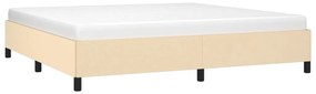 Estrutura de cama sem colchão 200x200 cm tecido cor creme
