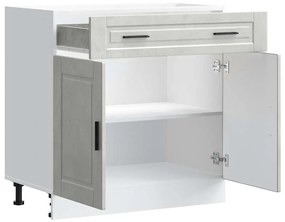 Armário base cozinha Porto derivados madeira cinzento cimento