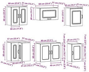 11 peças armário de cozinha conjunto Kalmar carvalho defumado