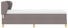 Cama Box Spring vidaXL com Colchão em Taupe, 90x200 cm, Tecido