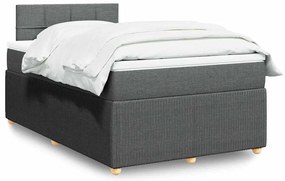 Cama com molas/colchão 120x200 cm tecido cinzento-escuro