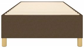 Estrutura de cama sem colchão 80x200 cm tecido castanho-escuro