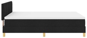 Cama Box Spring com Colchão e LED Preto 140x200 cm Tecido