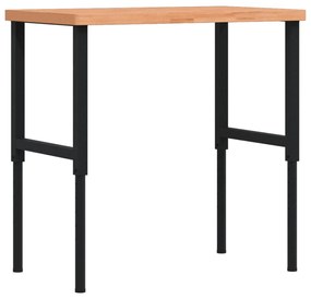 Bancada retangular 100x60x(73-99,5) cm madeira de faia maciça