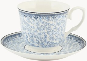 Chávenas de chá em porcelana com pires Blue Dream, conjunto de 2