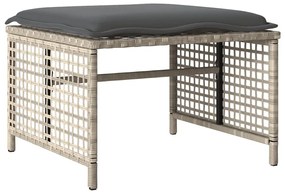 4 pcs conj. sofás jardim c/ almofadões vime PE/vidro