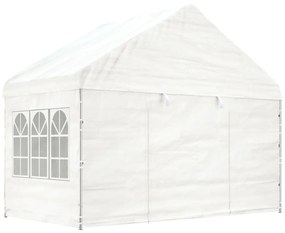 VidaXL Gazebo com telhado 4,08x2,23x3,22 m polietileno branco