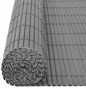 Cerca de jardim dupla face PVC 90x500 cm cinzento
