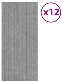 vidaXL Painéis de telhado 12 pcs 100x45 cm aço galvanizado prateado