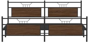 Estrutura cama sem colchão 200x200cm metal carvalho castanho
