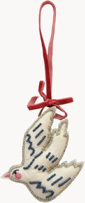Ornamentos de Natal artesanais White Swallow, conjunto de 2